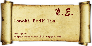 Monoki Emília névjegykártya